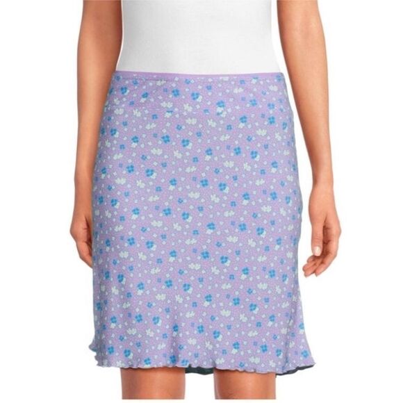 Free people NWT IRL Floral Mini Slip Skirt in Ice Combo size 12 - Picture 3 of 6